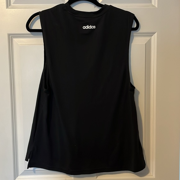 Adidas women’s medium muscle tank top. Black and white like new - Picture 3 of 3